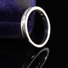 Antique Art Deco Platinum Carre Cut Diamond Band