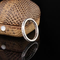 Antique Art Deco Platinum Carre Cut Diamonds Eternity Band