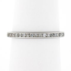Antique Art Deco Platinum Channel Single Cut Diamond Eternity Wedding Band Ring