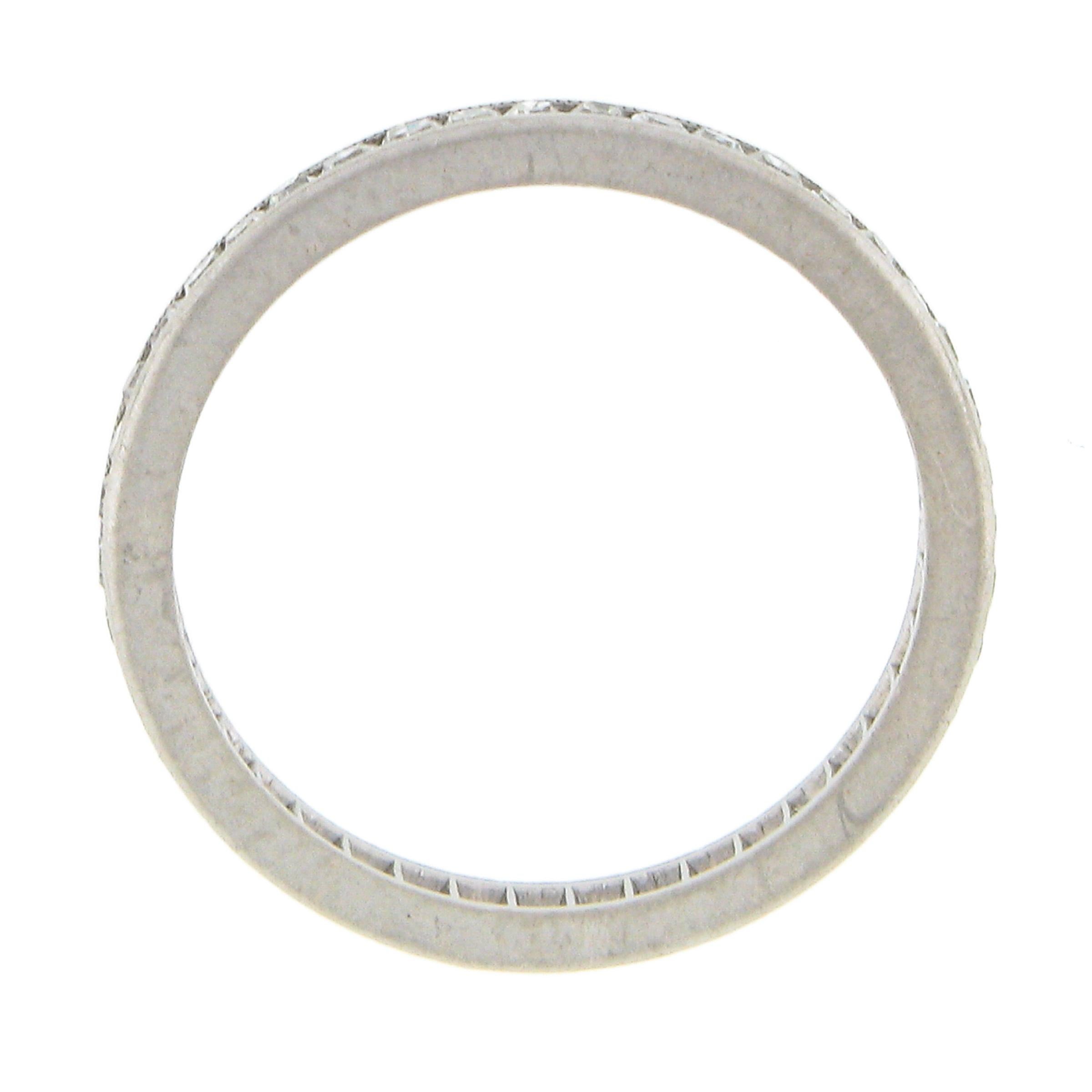 Antiker Art-Déco-Ehering aus Platin mit Diamant im Einzelschliff 2