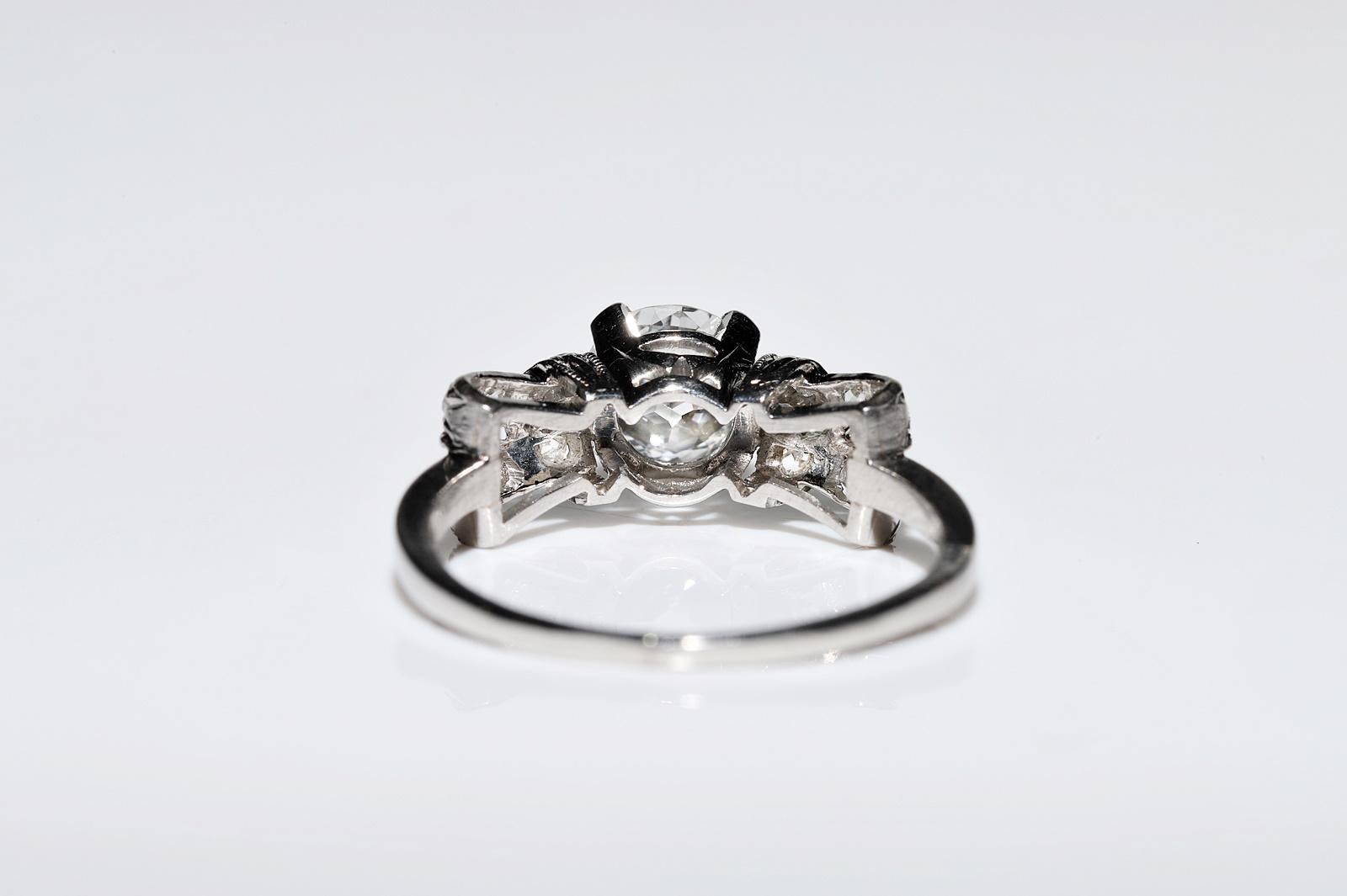 Antiker Art Deco Platin Circa 1920er Jahre natürlicher Diamant Engamemet Solitär Ring  im Angebot 1