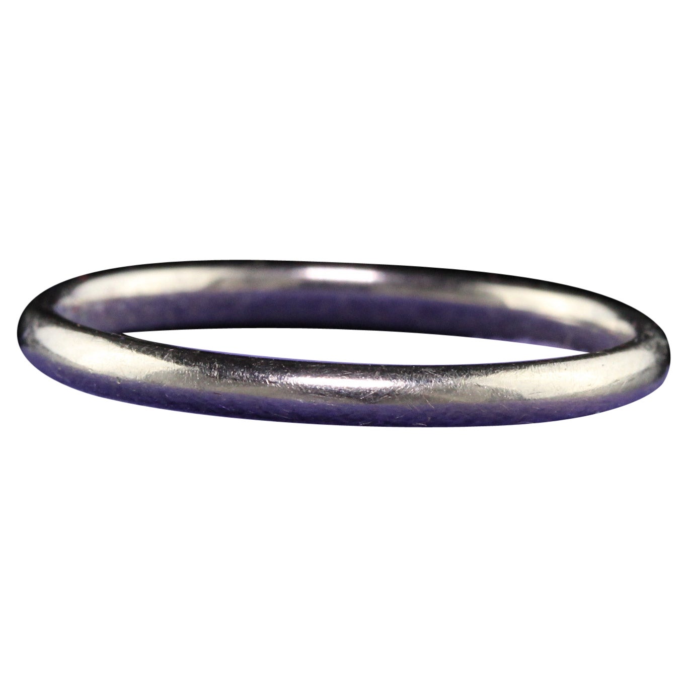Alliance empilable classique Art Déco en platine antique - Taille 6 3/4