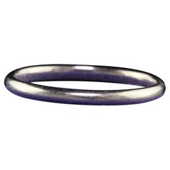 Alliance empilable classique Art Déco en platine antique - Taille 6 3/4