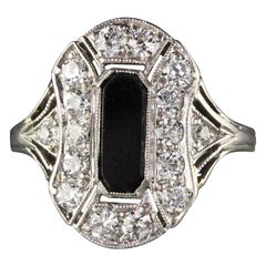 antique onyx and diamond ring Antique Art Deco Platinum Diamond and Onyx Engagement Ring