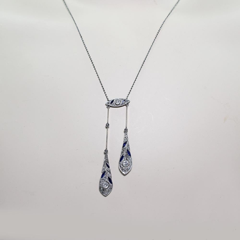 art deco sapphire necklace
