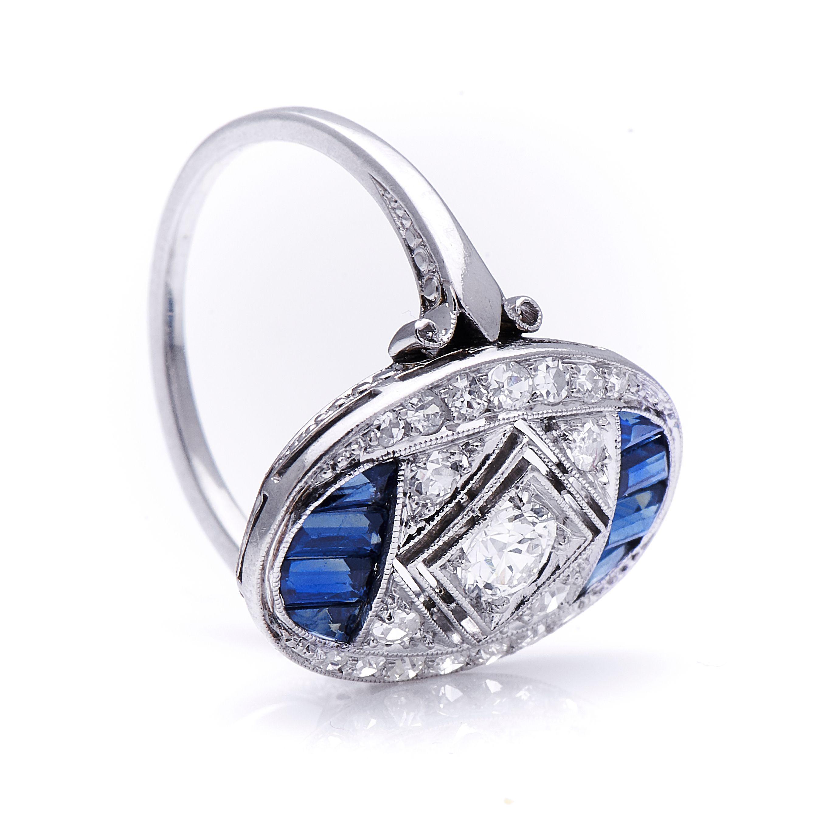 antique sapphire ring art deco