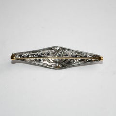 Antique Art Deco Platinum & Diamond Brooch 0.75ct