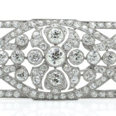 Antike Art Deco Platin-Diamant-Brosche