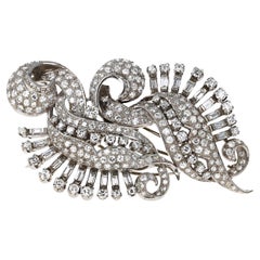 Antique Art Deco Platinum Diamond Brooch