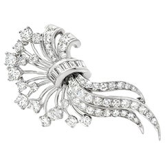 Antique Art Deco Platinum Diamond Brooch