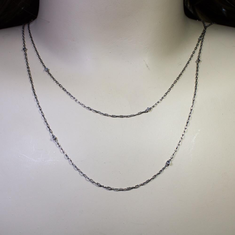 Antique Art Deco Platinum Diamond Chain 1