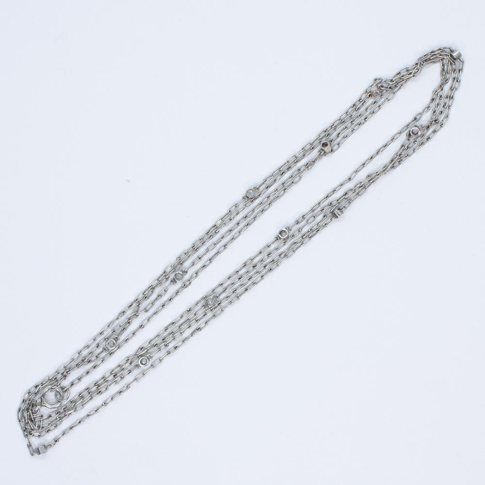 Antique Art Deco Platinum Diamond Chain 2