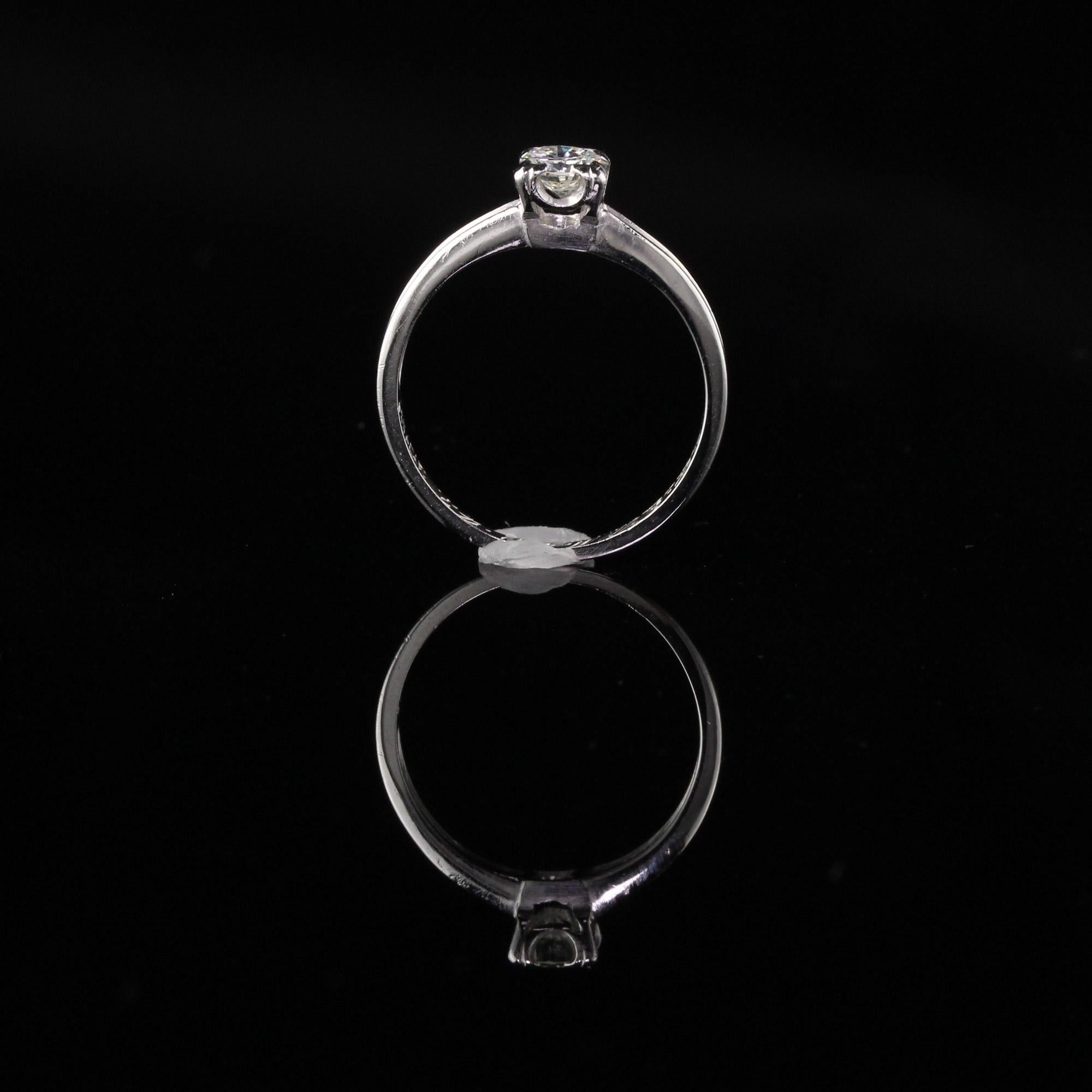 Antique Art Deco Platinum Diamond Engagement Ring 1