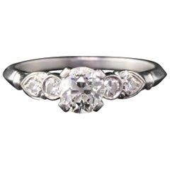 Antique Art Deco Platinum Diamond Engagement Ring