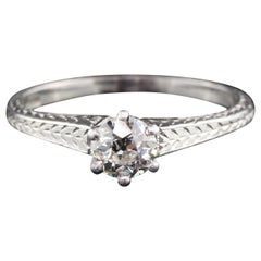 Antique Art Deco Platinum Diamond Engagement Ring
