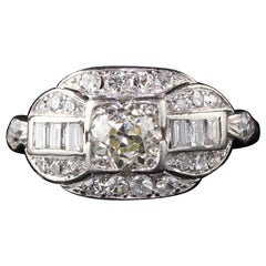 Antique Art Deco Platinum Diamond Engagement Ring