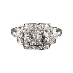 Antique Art Deco Platinum Diamond Engagement Ring