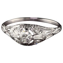 Antique Art Deco Platinum Diamond Engagement Ring