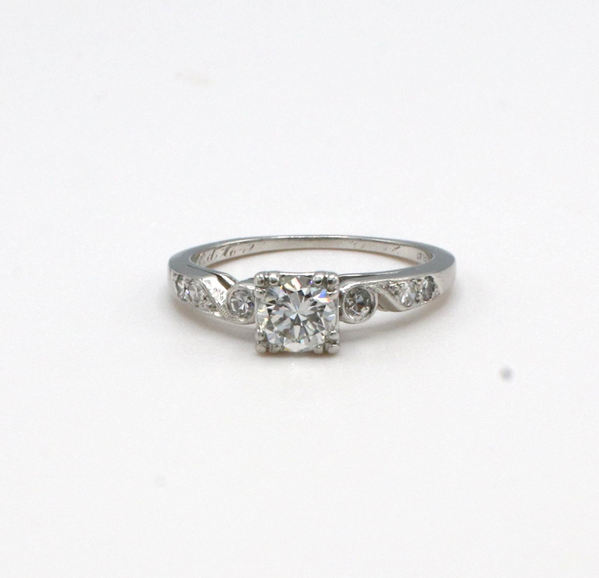 art deco platinum wedding band