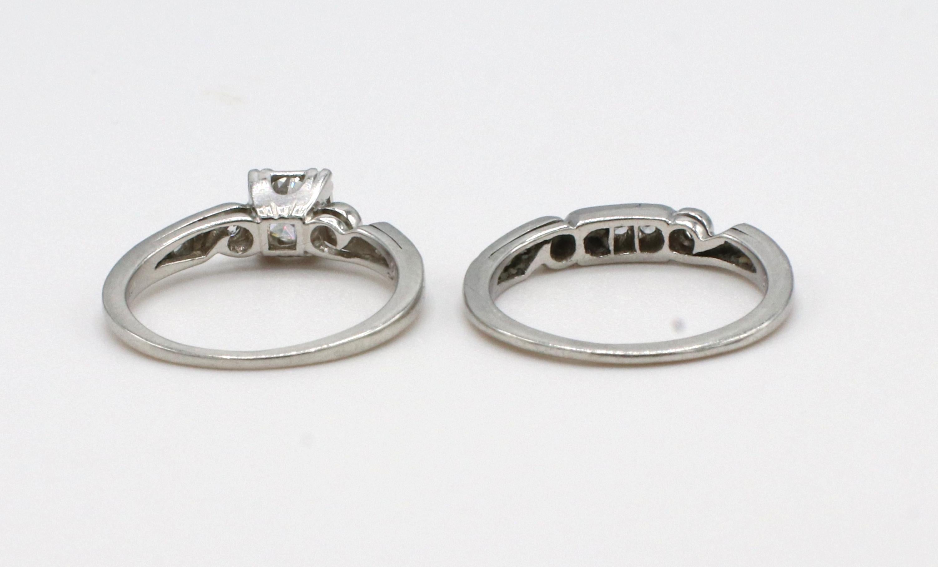 art deco platinum wedding rings