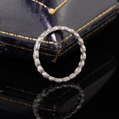 Antique Art Deco Platinum Diamond Engraved Eternity Band