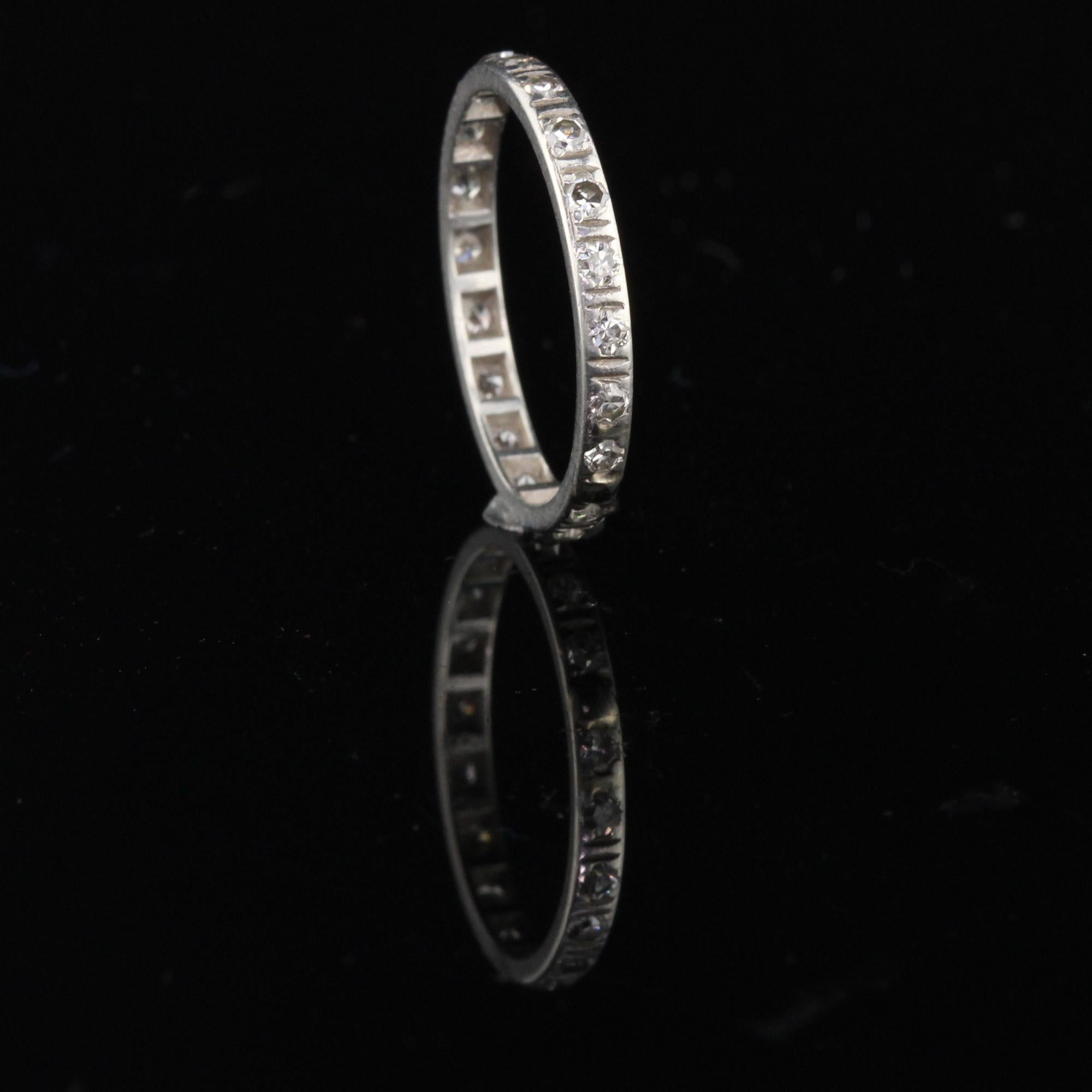 Antique Art Deco Platinum Diamond Eternity Band In Good Condition In Great Neck, NY