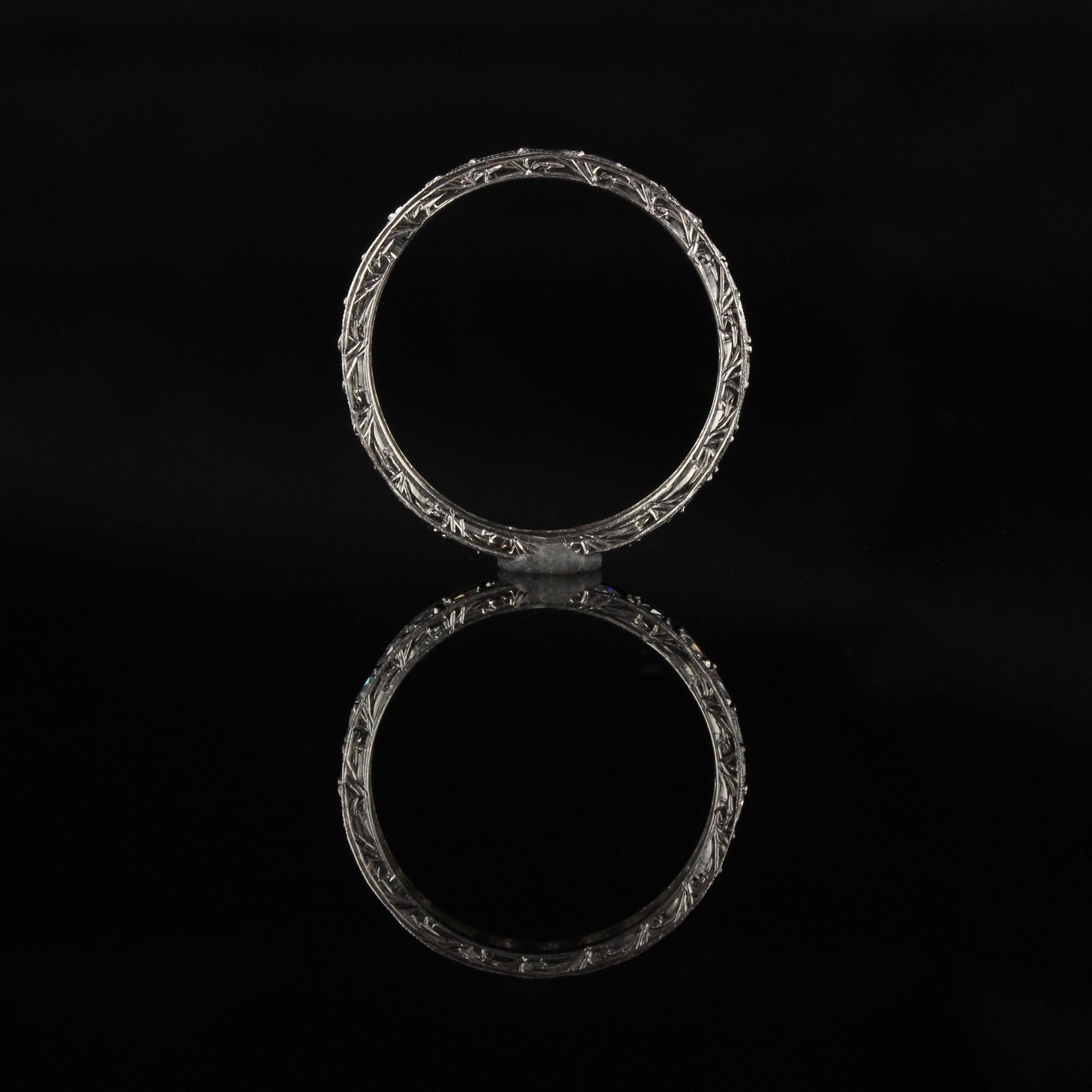 Antique Art Deco Platinum Diamond Eternity Band In Good Condition In Great Neck, NY