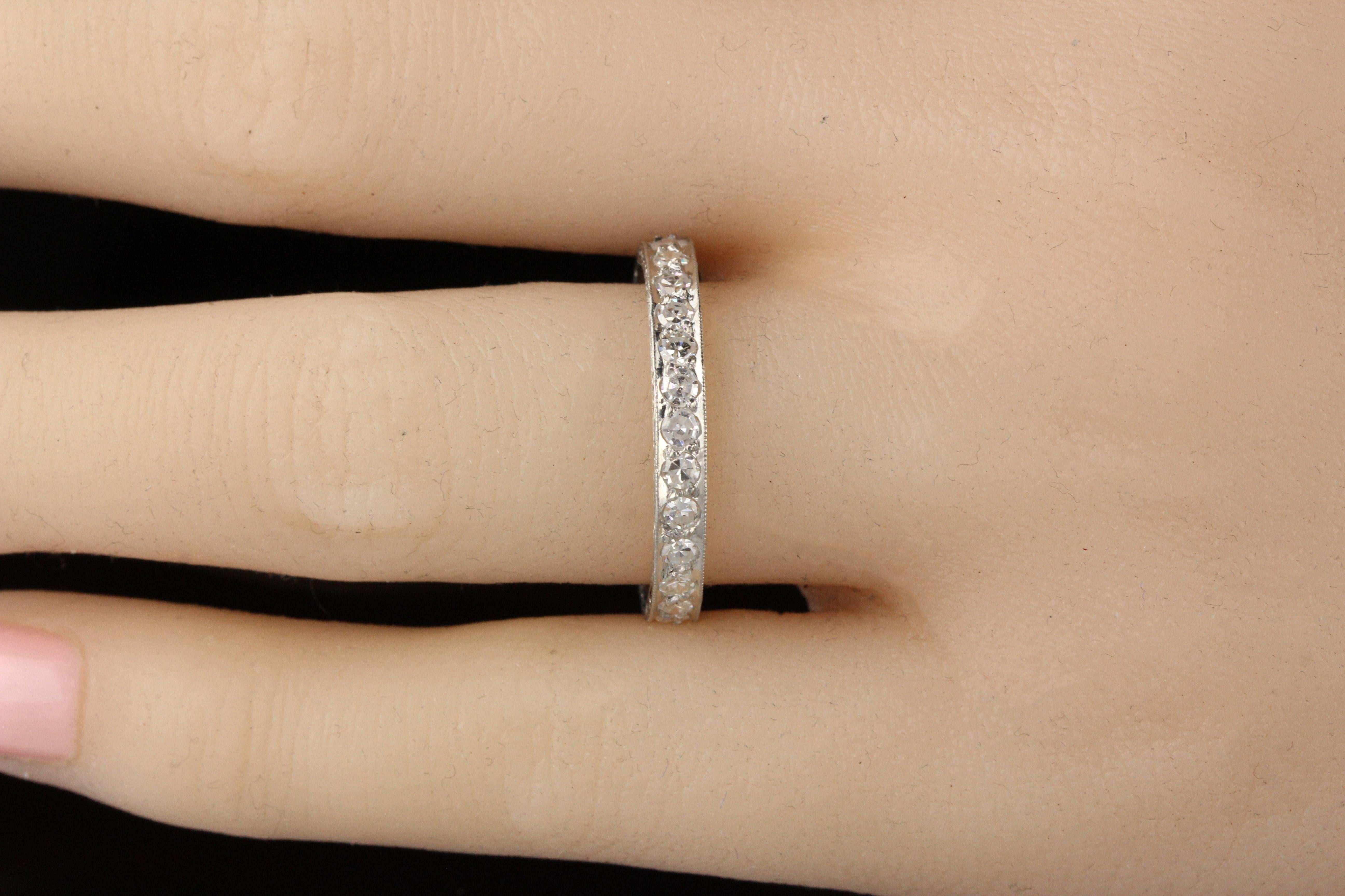 Women's Antique Art Deco Platinum Diamond Eternity Band