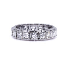 Antique, Art Deco, Platinum, Diamond Eternity Ring