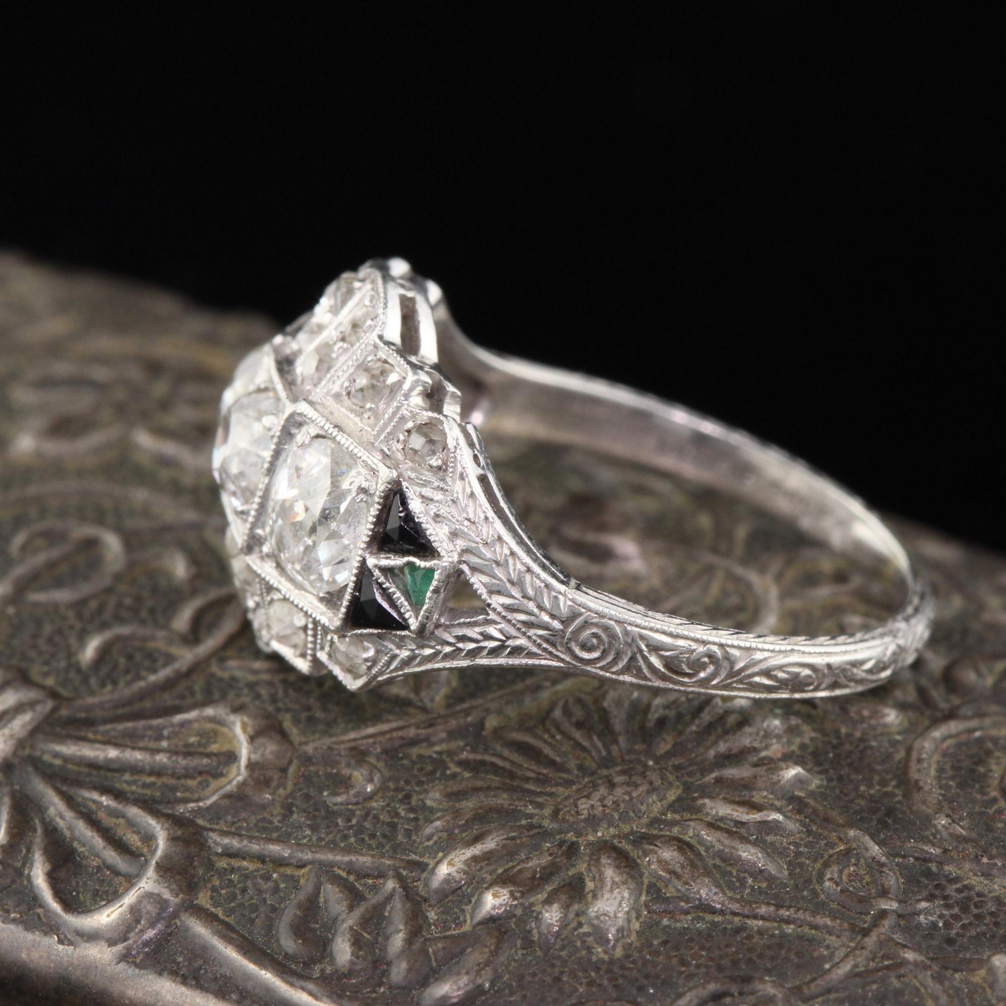 antique three stone diamond ring