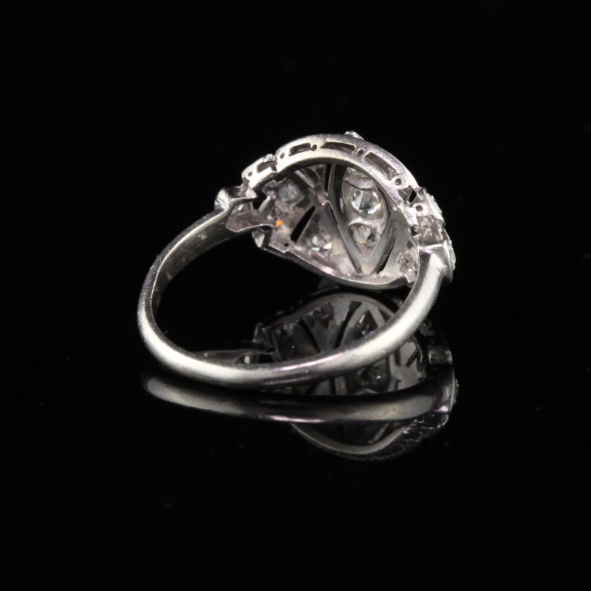 Women's Antique Art Deco Platinum and Diamond Ring