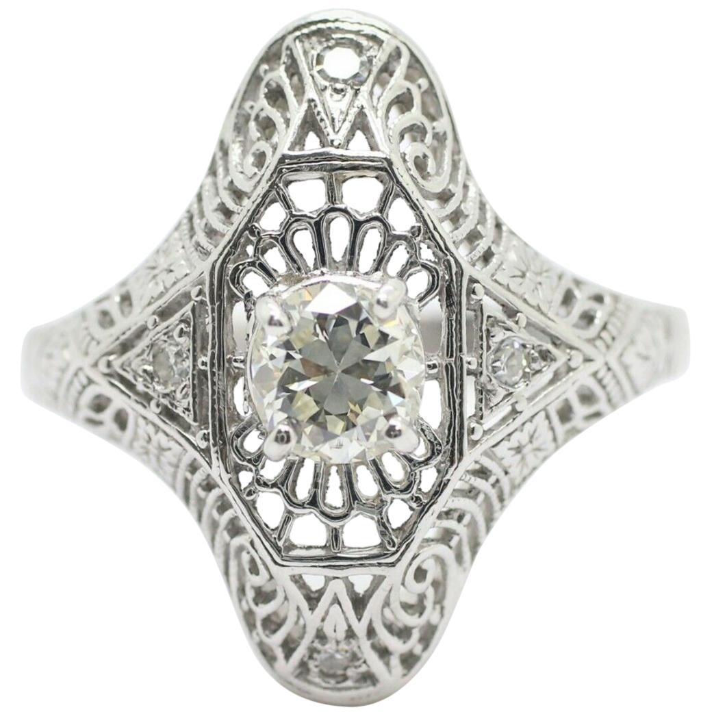 Art Deco Style Platinum Diamond Ring