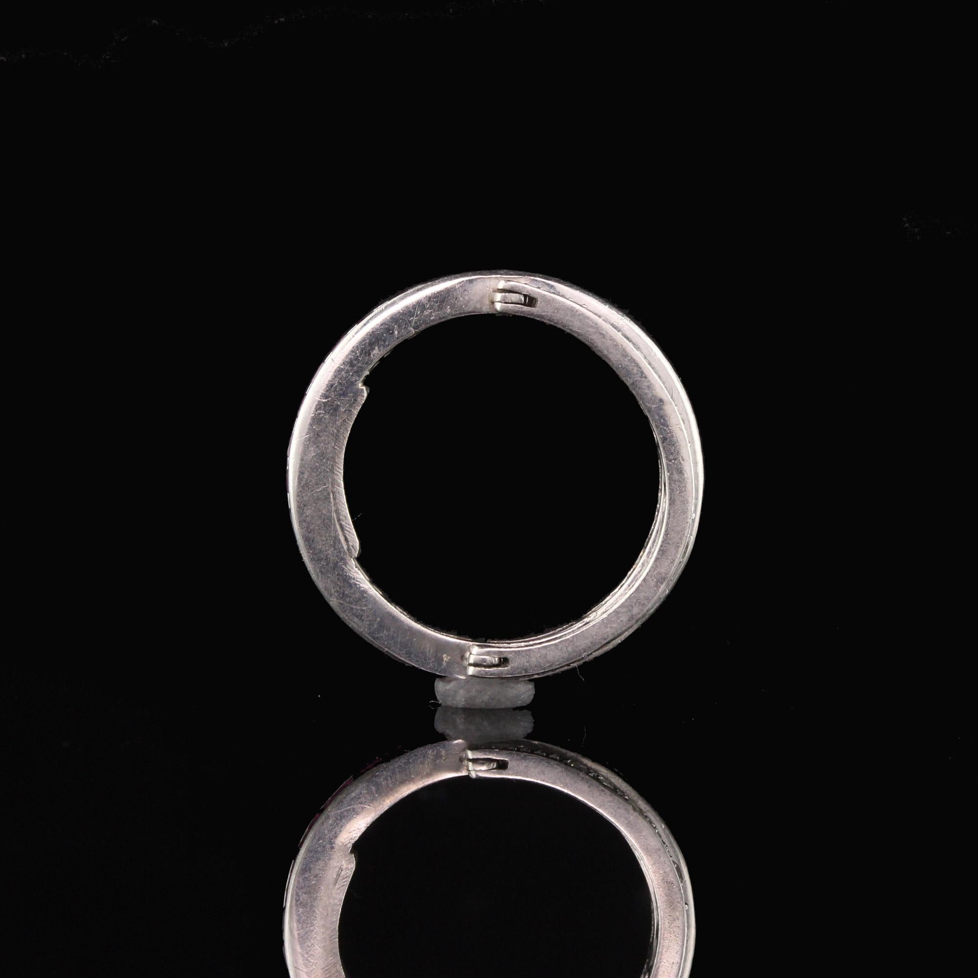 Antiker antiker Art Deco Platin Diamant, Saphir und Rubin Flip Ring - Größe 6,25 im Angebot 2