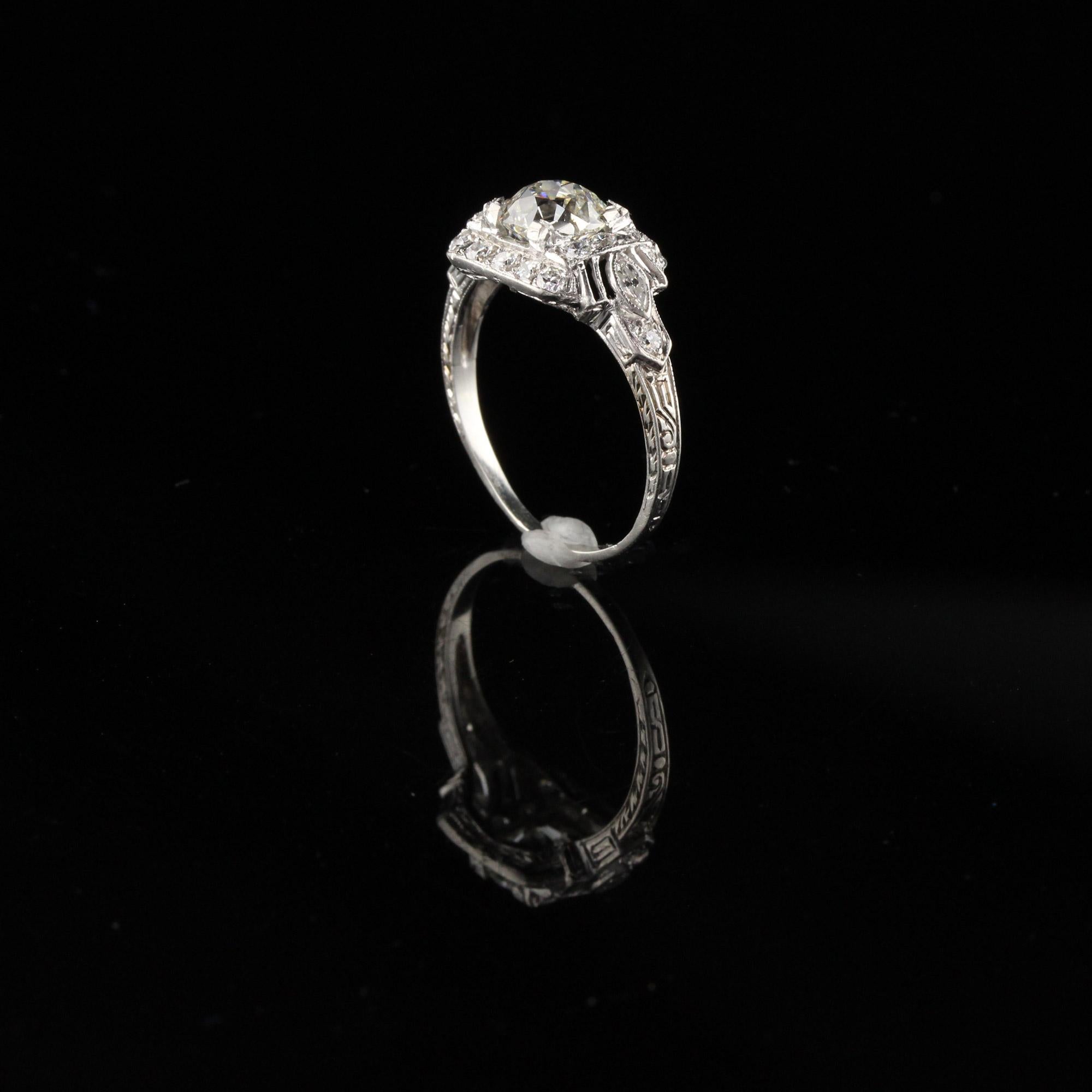 Antique Art Deco Platinum Engagement Ring 1
