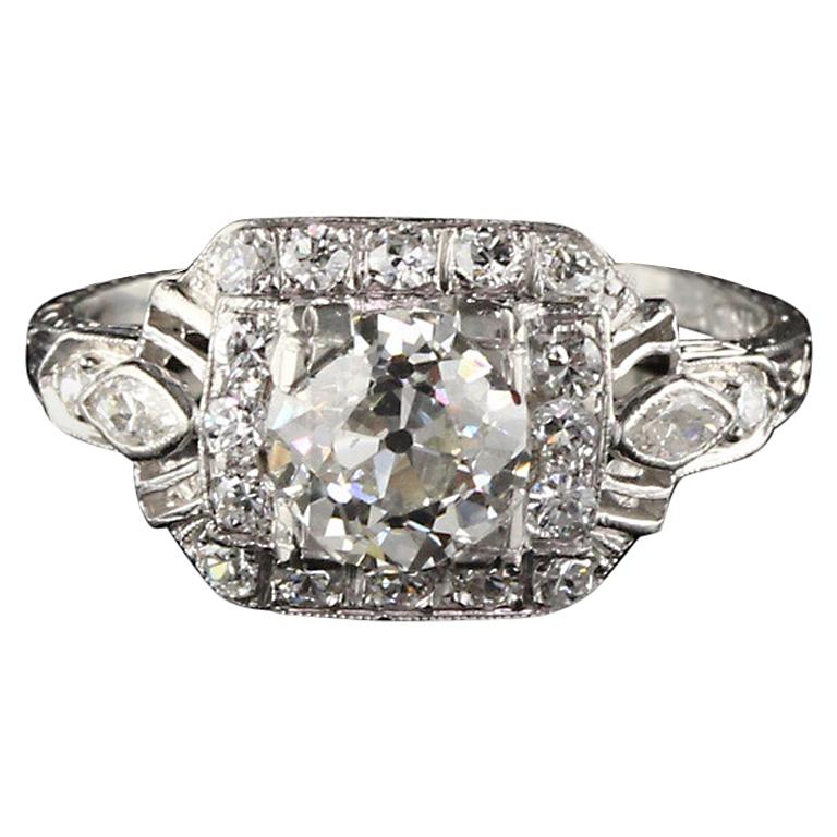 Antique Art Deco Platinum Engagement Ring For Sale at 1stDibs Antique Art Deco Platinum Engagement Ring