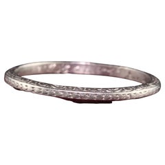 Antiker antiker Art Deco Platin gravierter klassischer Ehering