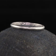 Antique Art Deco Platinum Engraved Classic Wedding Band