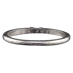 Antique Art Deco Platinum Engraved Wedding Band, circa 1923