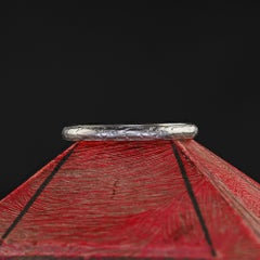 Antiker Art Deco Platin gravierter Ehering Circa 1925 - Größe 6 1/4