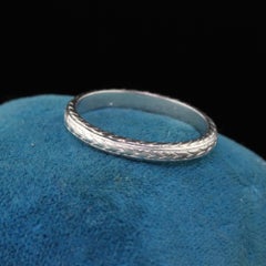 Antique Art Deco Platinum Engraved Wedding Band