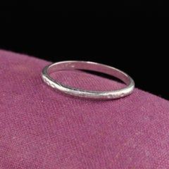 Antique Art Deco Platinum Engraved Wedding Band