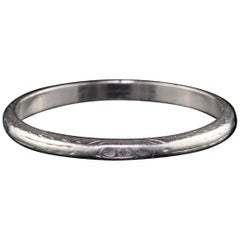 Antique Art Deco Platinum Engraved Wedding Band