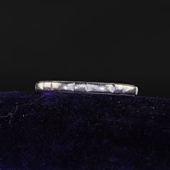 Antique Art Deco Platinum Engraved Wedding Band - Size 6 1/2