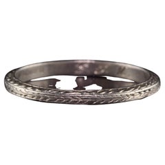 Antique Art Deco Platinum Engraved Wedding Band