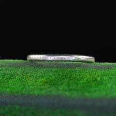 Antique Art Deco Platinum Engraved Wedding Band - Size 7 1/2