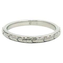 Antique Art Deco Platinum Eternity Stack Band Ring Size 4