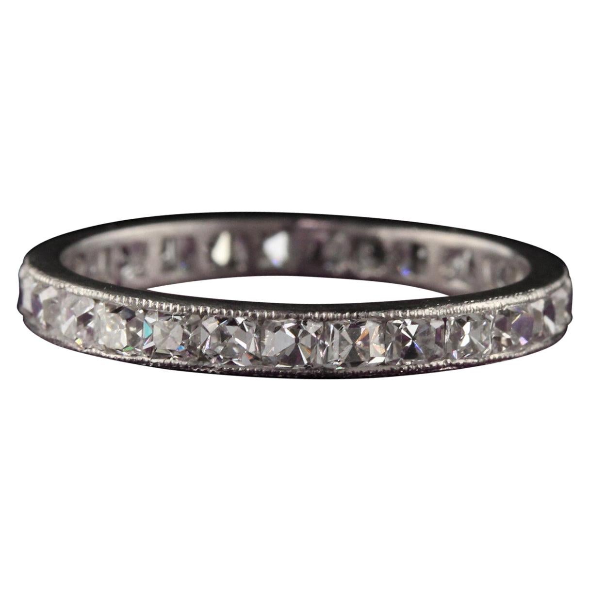 vintage french cut diamond eternity band