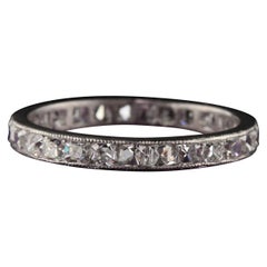 Antique Art Deco Platinum French Cut Diamond Eternity Band