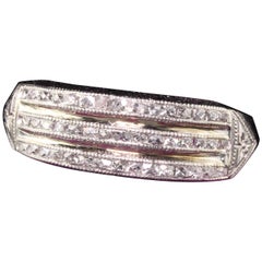 Antique Art Deco Platinum French Cut Diamond Three-Row Band Antique Art Deco Platinum French Cut Diamond Three-Row Band