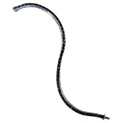 Bracelet Art déco ancien en platine, onyx taille française gravé